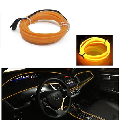 1M/3M/5M Car Interior Led Decorative Lamp EL Wiring Neon Strip for Auto DIY Flexible Ambient Light USB Party Atmosphere Diode