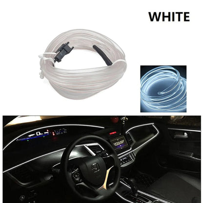 1M/3M/5M Car Interior Led Decorative Lamp EL Wiring Neon Strip for Auto DIY Flexible Ambient Light USB Party Atmosphere Diode